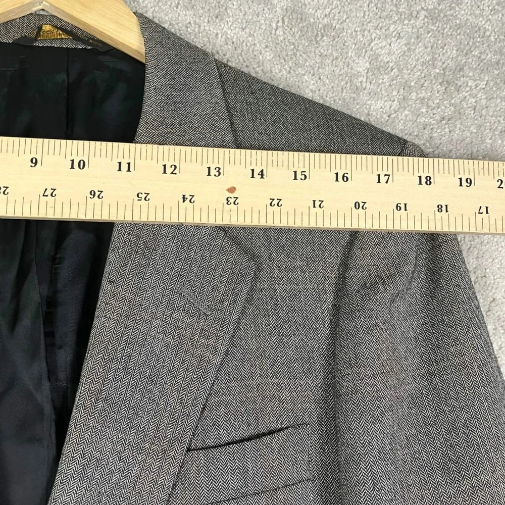Christian Dior Blazer Mens Gray Herringbone Virgin Wool Hart Schaffner Marx 40R